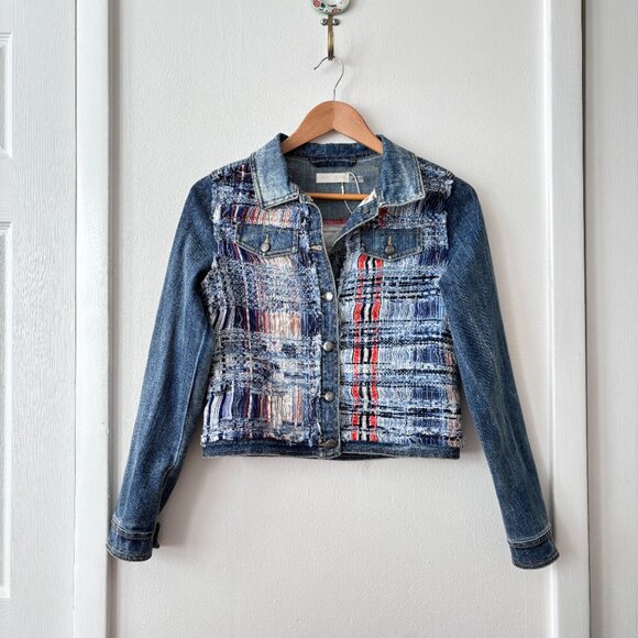 Ramy Brook Gloria Shredded Tweed Jean Jacket - Picture 3 of 7